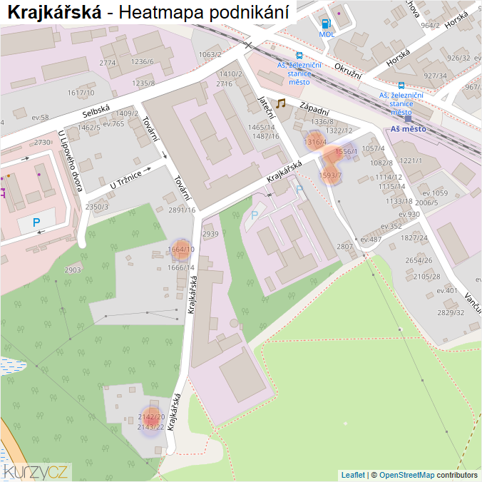 Mapa Krajkářská - Firmy v ulici.