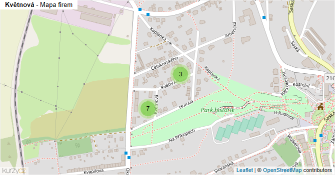 Květnová - mapa firem
