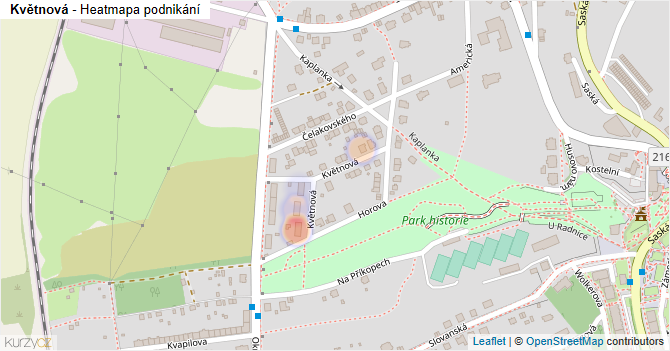 Květnová - mapa podnikání