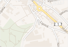 Lipová v obci Aš - mapa ulice