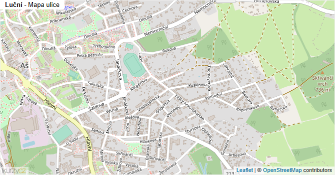 Luční - mapa ulice