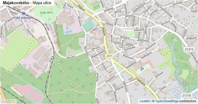 Majakovského - mapa ulice