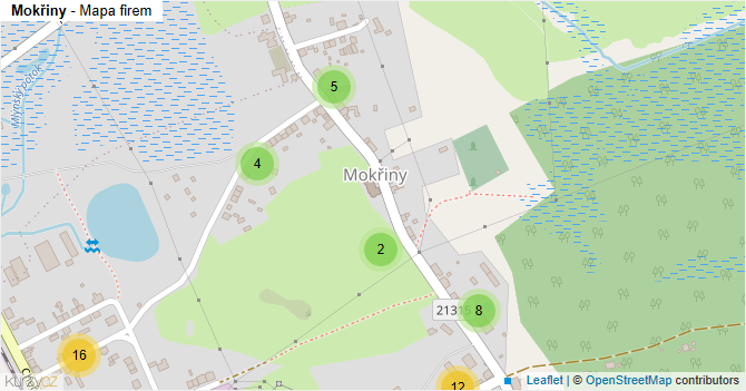 Mokřiny - mapa firem