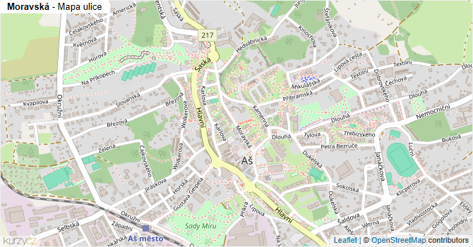 Moravská - mapa ulice