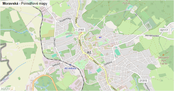 Moravská - záplavové mapy stoleté vody
