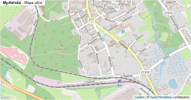 Mydlářská - mapa ulice