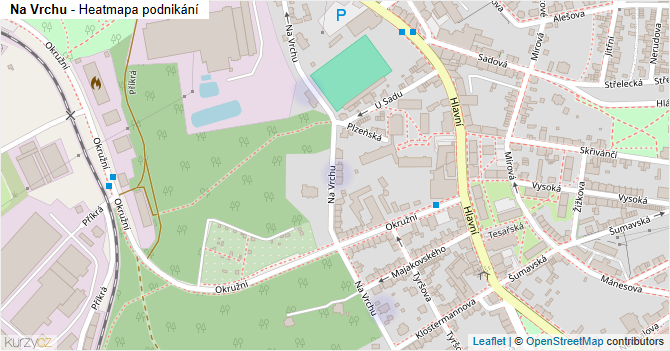 Na Vrchu - mapa podnikání