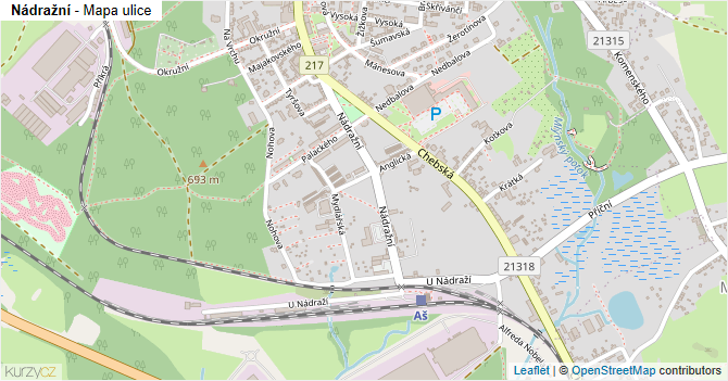 Nádražní - mapa ulice
