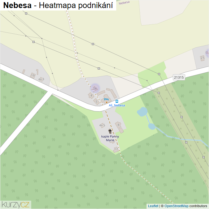 Mapa Nebesa - Firmy v části obce.