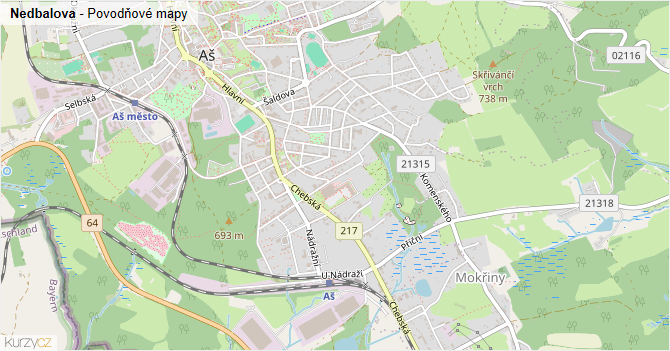 Nedbalova - záplavové mapy stoleté vody