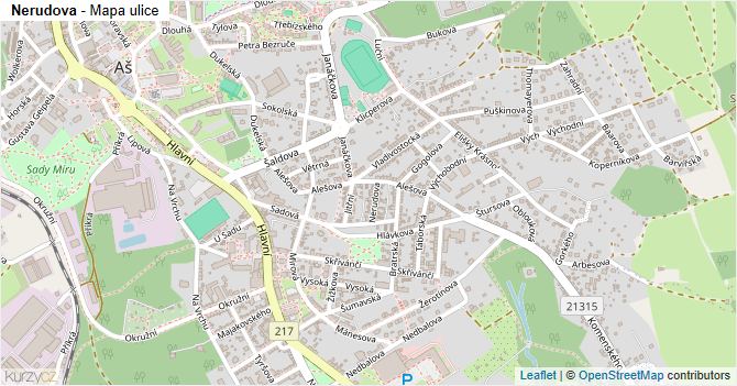 Nerudova - mapa ulice