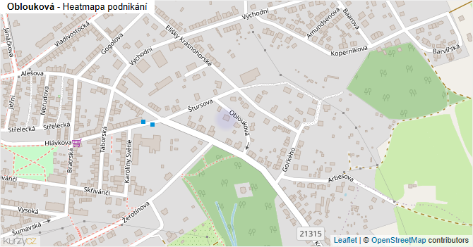 Oblouková - mapa podnikání