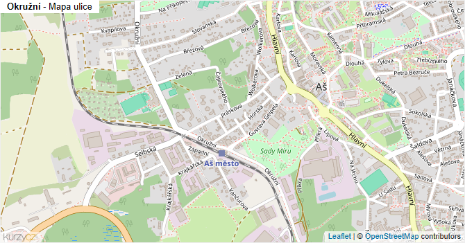 Okružní - mapa ulice