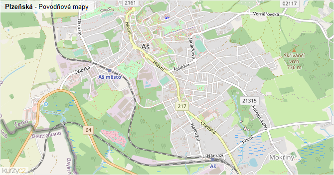 Plzeňská - záplavové mapy stoleté vody