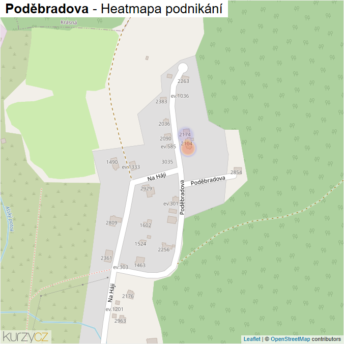 Mapa Poděbradova - Firmy v ulici.