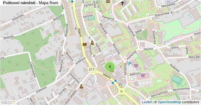 Poštovní náměstí - mapa firem