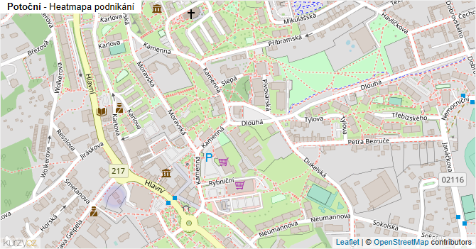 Potoční - mapa podnikání
