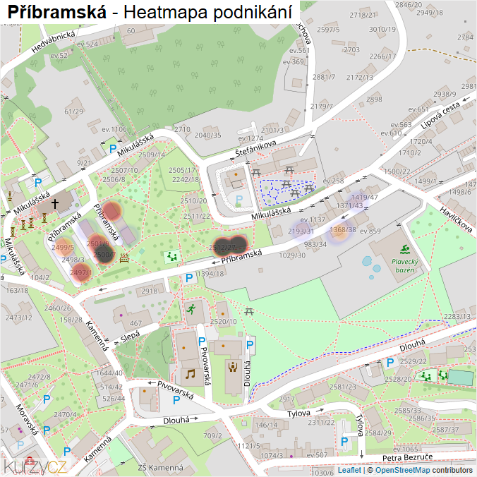 Mapa Příbramská - Firmy v ulici.