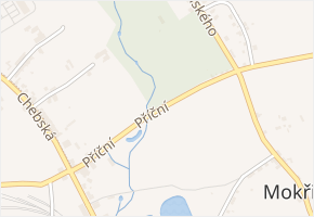 Příční v obci Aš - mapa ulice