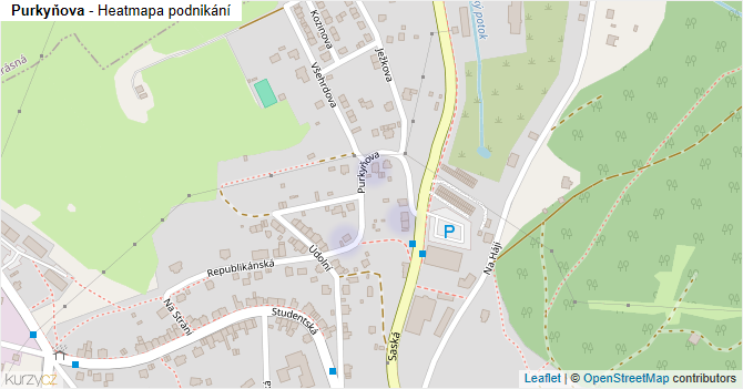 Purkyňova - mapa podnikání