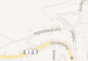 Republikánská v obci Aš - mapa ulice
