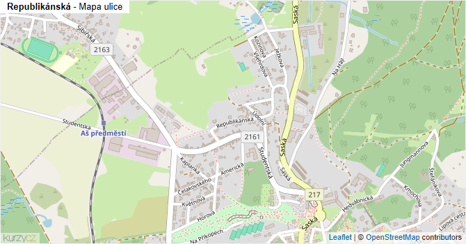 Republikánská - mapa ulice