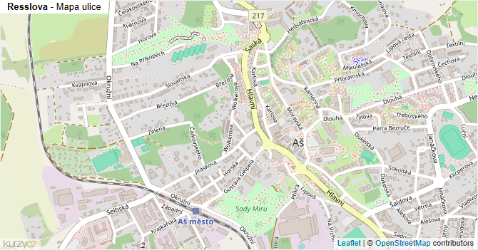 Resslova - mapa ulice