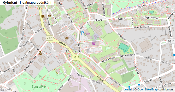 Rybniční - mapa podnikání
