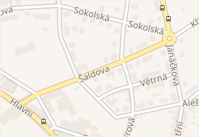 Šaldova v obci Aš - mapa ulice