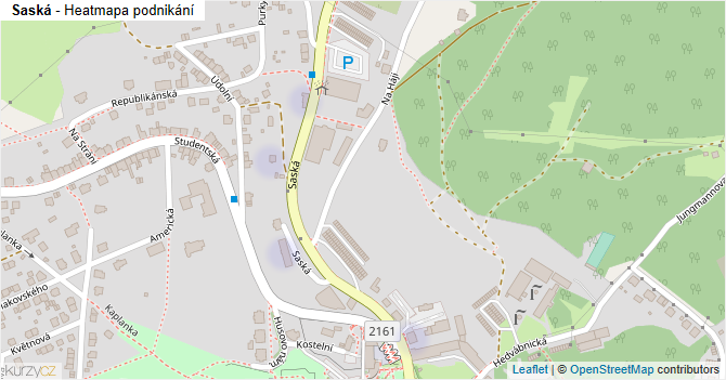 Saská - mapa podnikání