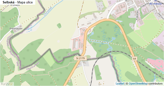Selbská - mapa ulice