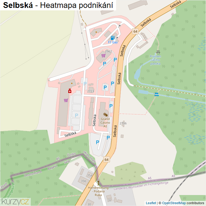 Mapa Selbská - Firmy v ulici.