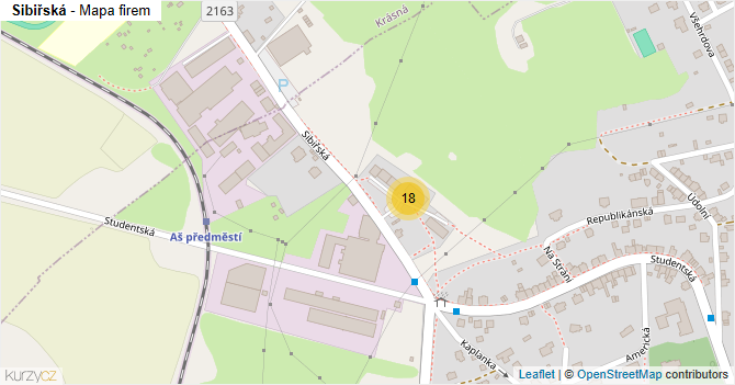 Sibiřská - mapa firem