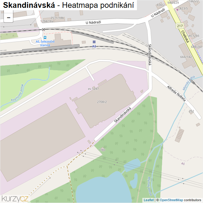Mapa Skandinávská - Firmy v ulici.