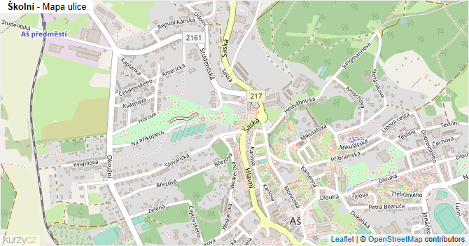 Školní - mapa ulice