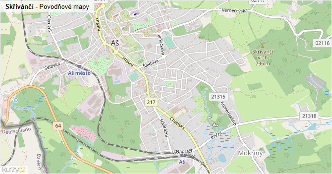 Skřivánčí - záplavové mapy stoleté vody