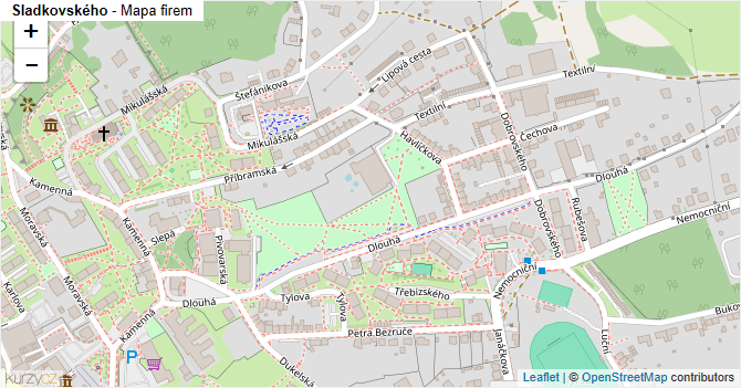 Sladkovského - mapa firem