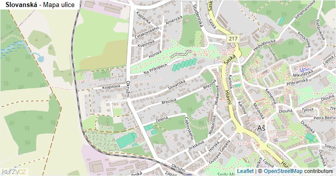 Slovanská - mapa ulice