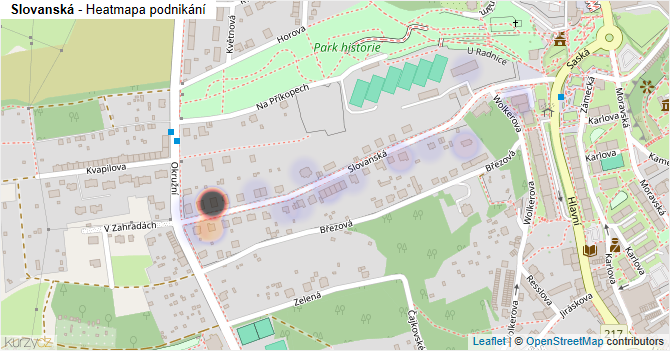 Slovanská - mapa podnikání