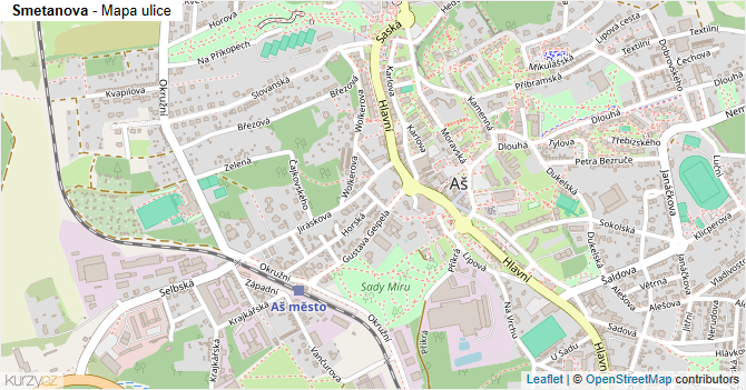 Smetanova - mapa ulice