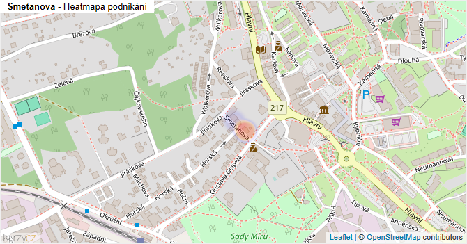 Smetanova - mapa podnikání
