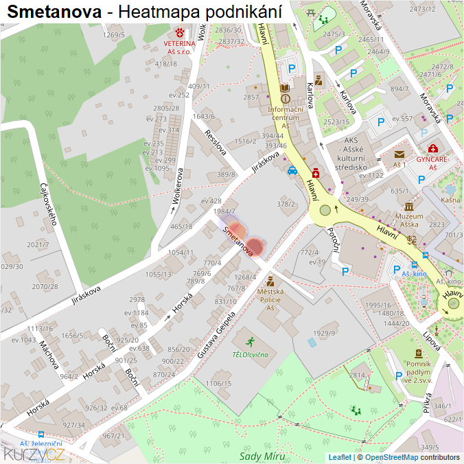 Mapa Smetanova - Firmy v ulici.