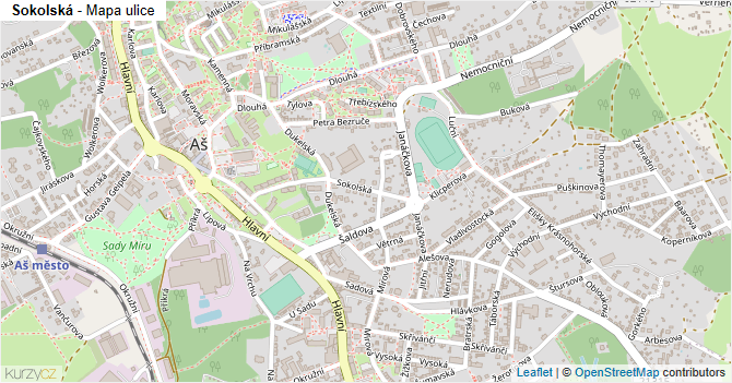 Sokolská - mapa ulice