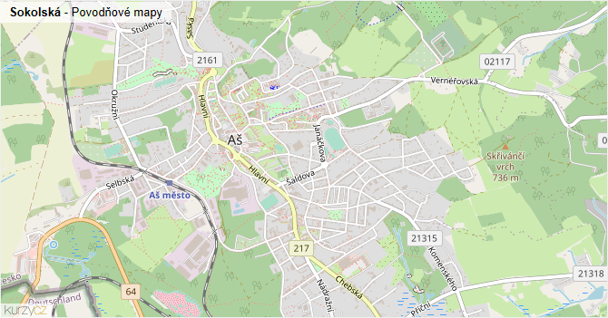 Sokolská - záplavové mapy stoleté vody