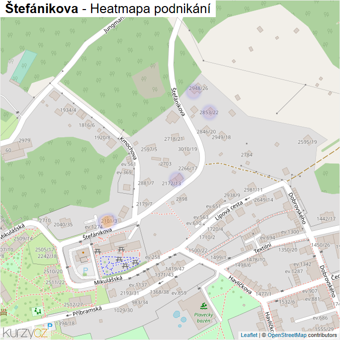 Mapa Štefánikova - Firmy v ulici.