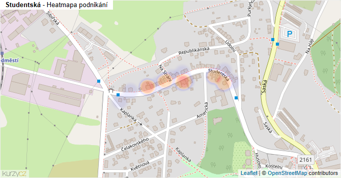 Studentská - mapa podnikání