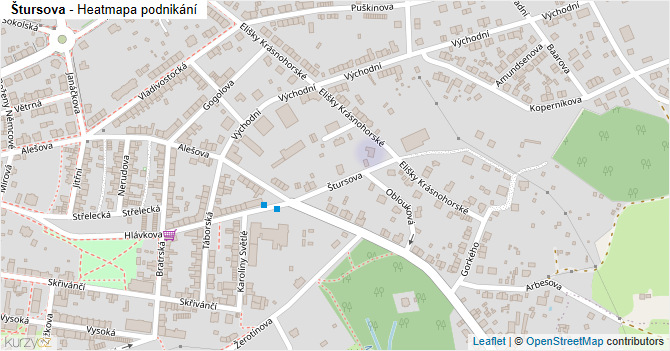Štursova - mapa podnikání