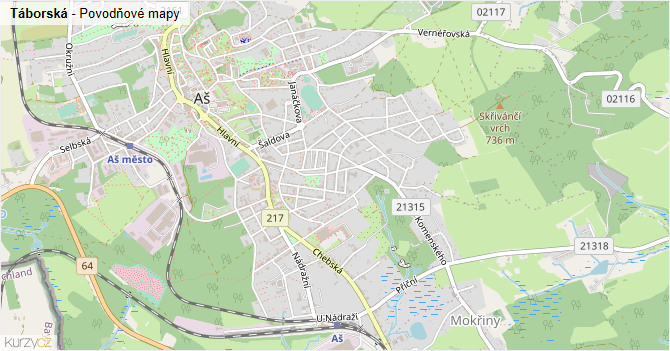 Táborská - záplavové mapy stoleté vody