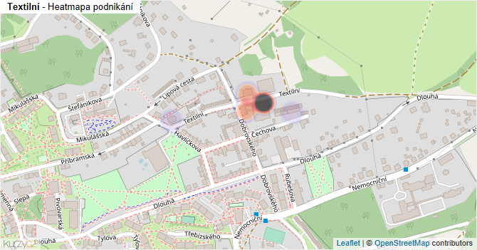 Textilní - mapa podnikání