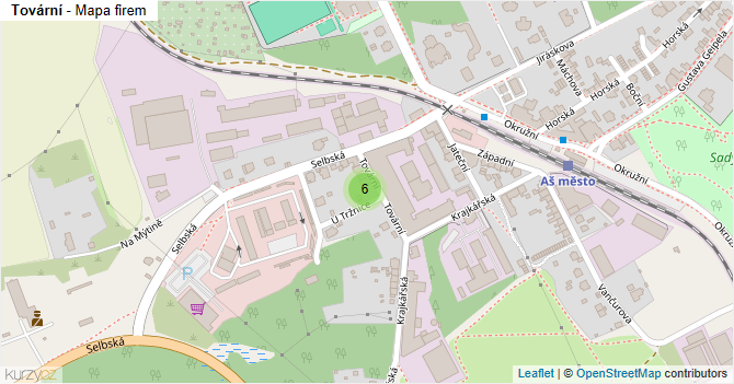 Tovární - mapa firem